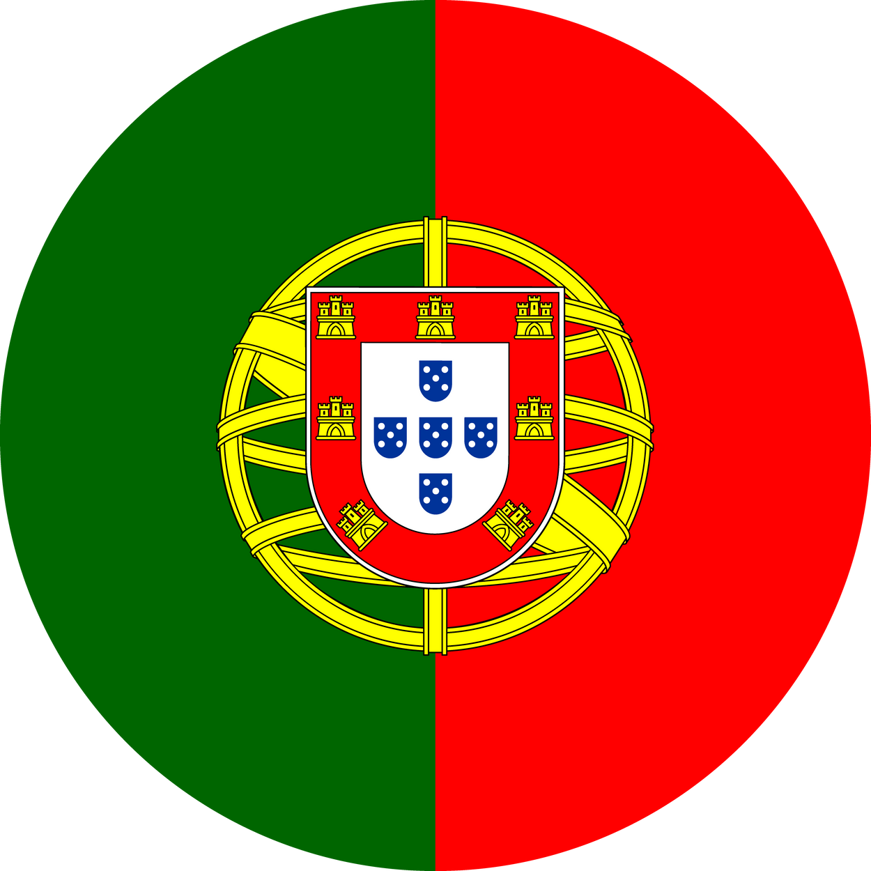 Portugal Flag Round Icon